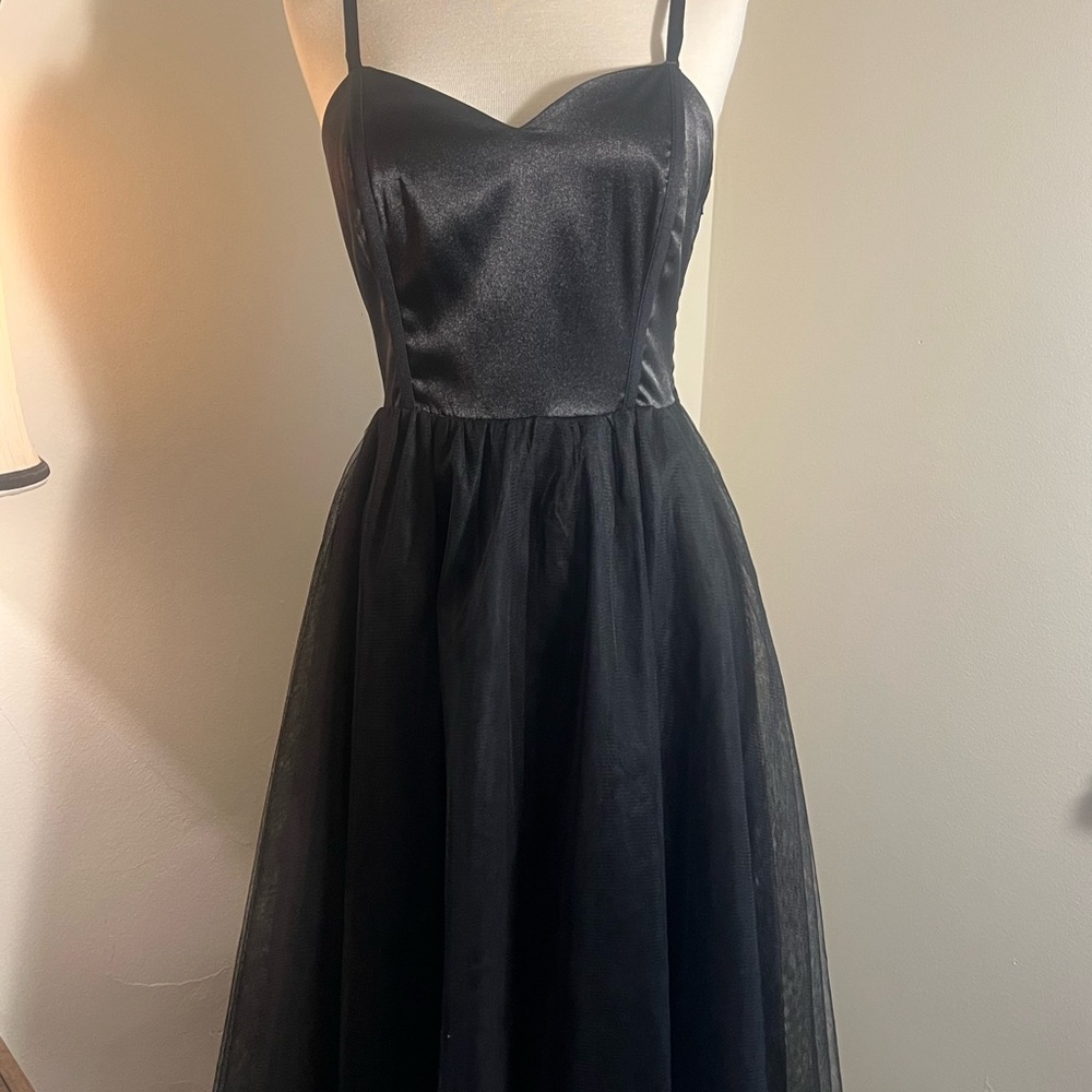 Elegant Black Satin Dress